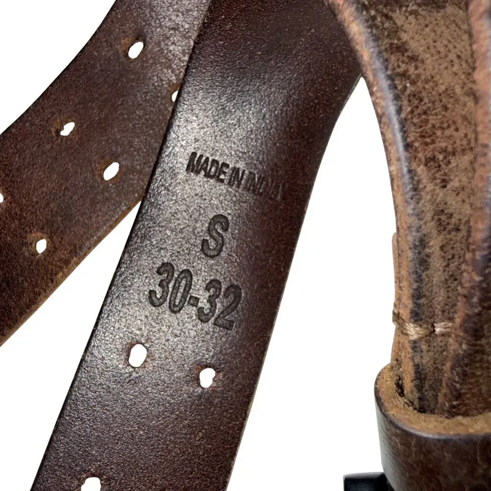 Stone Mountain Genuine Leather Brown Belt Double Prong S 30-32 Western Quality